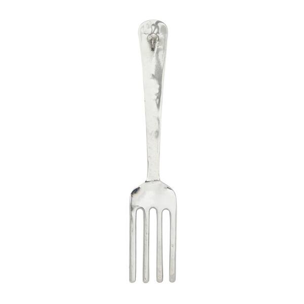 Litton Lane Aluminum Silver Knife, Spoon and Fork Utensils Wall Decor