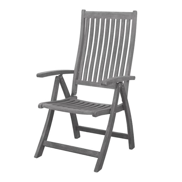 Courtyard Casual Surf Side Teak 5 Position Arm Chair Driftwood Gray Color