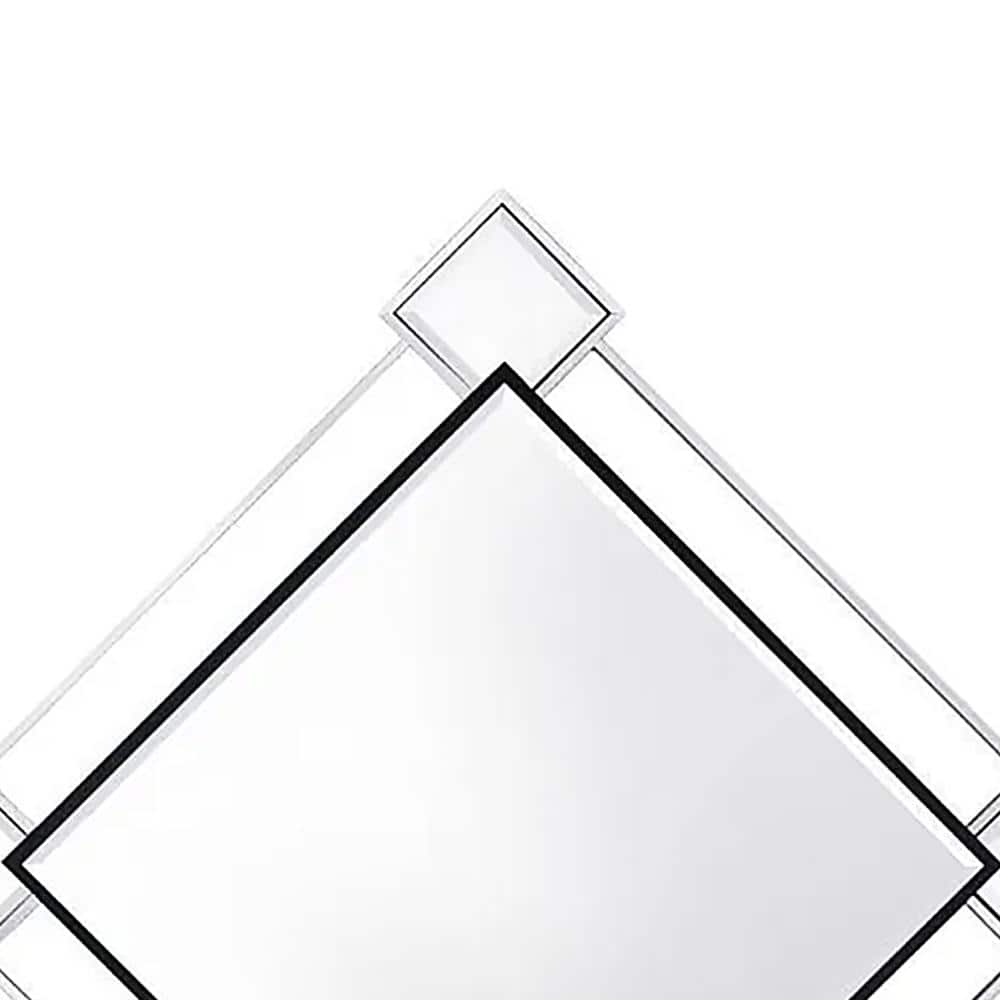Elegant Diamond-Shaped Geometric Wall Mirror with Mirrored Trim