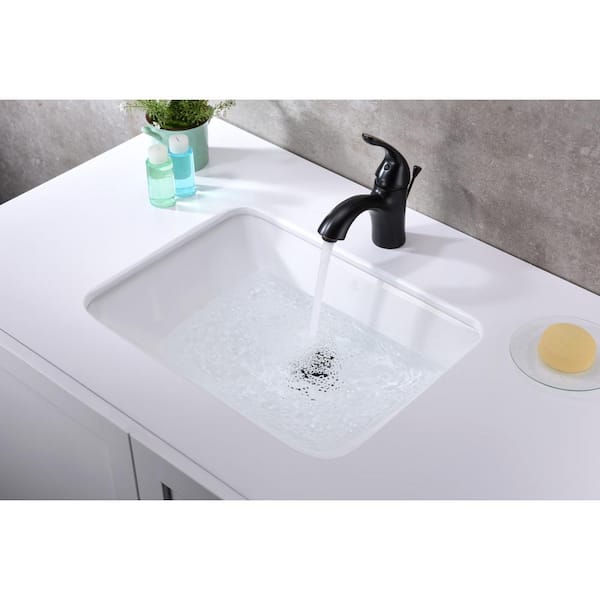 Dahlia Series 7.5 in. Ceramic Undermount Sink Basin in White Dahlia Series 7.5 in. Ceramic Undermount Sink Basin in White