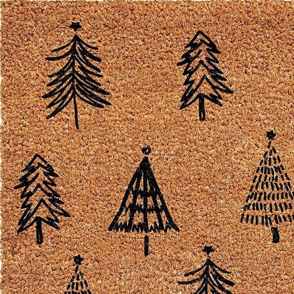 Multi-Colored 29 in. x 17 in. Coir Non-Slip Indoor / Outdoor Door Mat