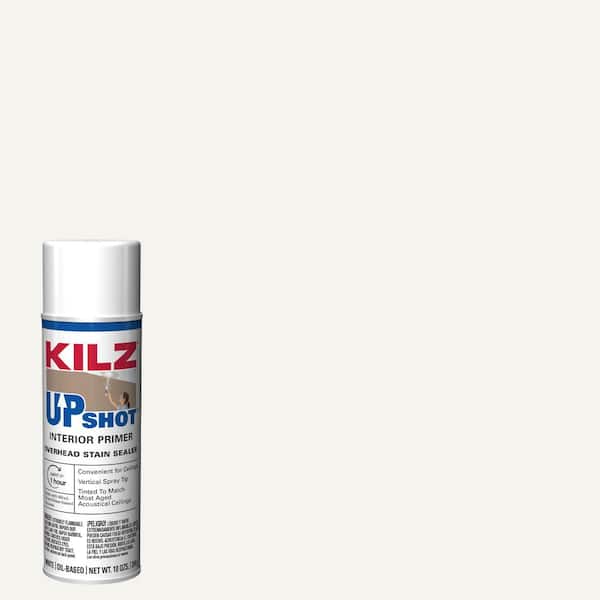 KILZ Upshot 10 oz. White Overhead Oil-Based Interior Primer Spray Stain Sealer and Stain Blocker
