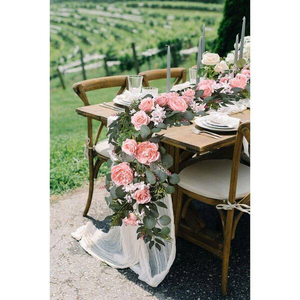 Pink 6 ft. Pink Artificial Peony Rose Garland LX0286 - The Home Depot