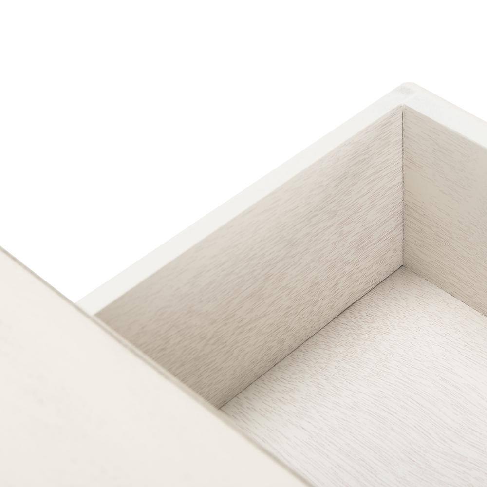 Distressed White Wood Hallway Table with Storage