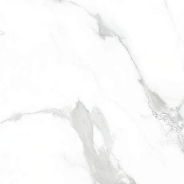 sunwings Carrara White Glossy Finish Peel and Stick Decorative Wall Paneling Vinyl Wallpaper Roll (Covers 38.75 sq. ft. )