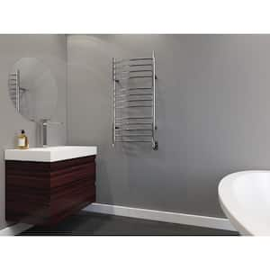 Svelte Rounded 40 in. Hardwired Electric Towel Warmer and Drying Rack in Polished Stainless Steel