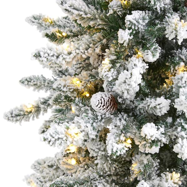 Flocked Realistic Pine and Pampas Christmas Tree 600 LED Constant