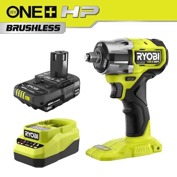 ONE+ HP 18V Brushless Cordless Compact 1/2 in. Impact Wrench Kit with 2.0 Ah Battery and Charger