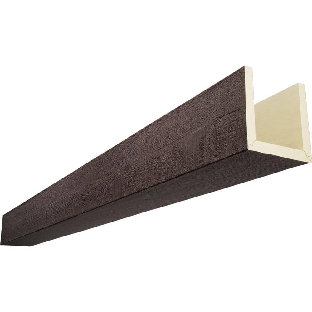 Ekena Millwork Timberthane 4 in. H x 6 in. W x 14 ft. L 3-Sided (U-Beam ...
