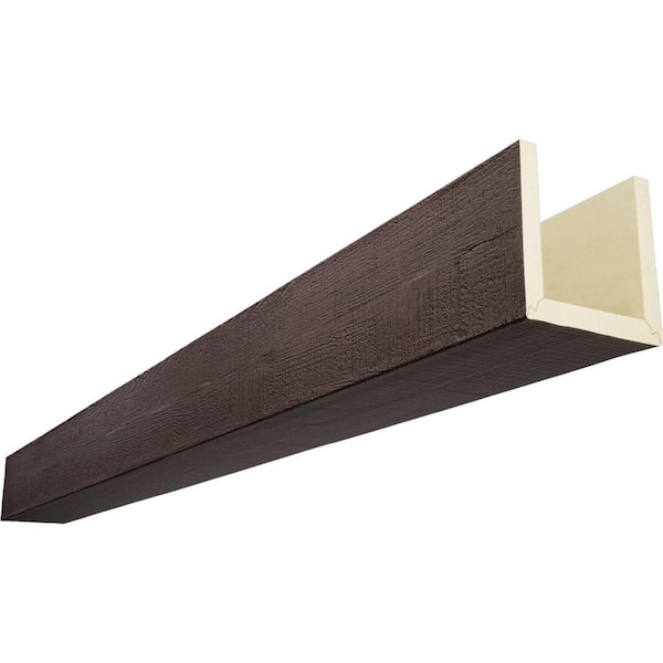 Ekena Millwork Timberthane 6 in. W x 4 in. H x 24 ft. L 3-Sided (U-beam) Rough Cedar Mahogany Faux Wood Ceiling Beam