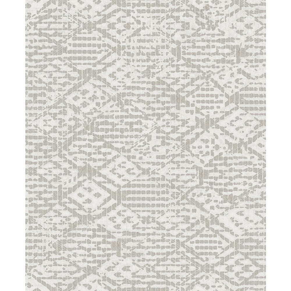 AStreet Prints Helene Silver Grey Glitter Geometric Wallpaper Sample