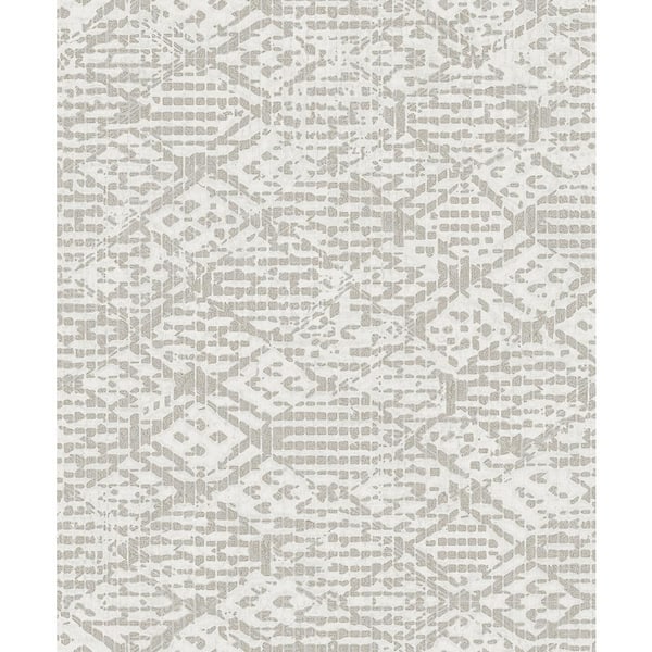 A-Street Prints Helene Silver Grey Glitter Geometric Wallpaper Sample
