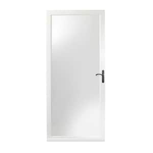 32 in. x 80 in. 3000 Series White Right-Hand Fullview Easy Install Aluminum Storm Door with Oil-Rubbed Bronze Hardware