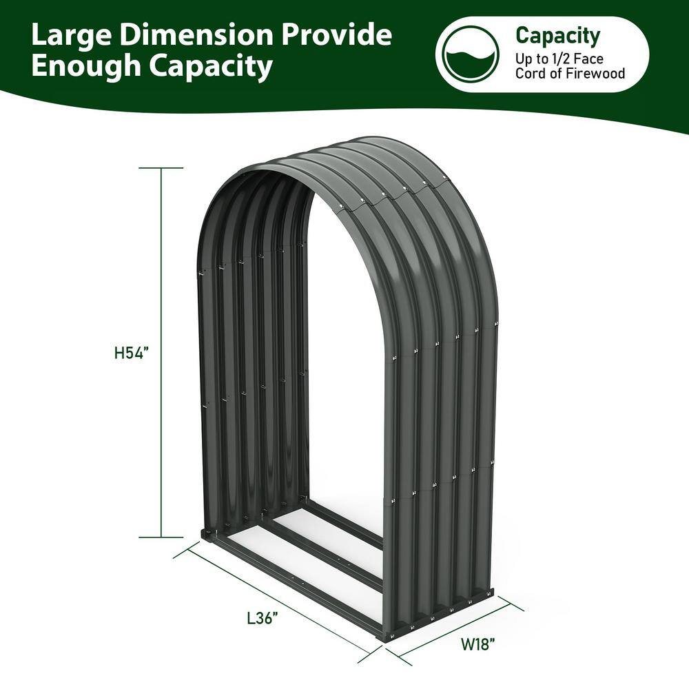 Heavy Duty Galvanized Steel Oval Firewood Storage Rack