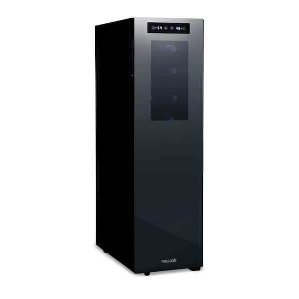 NewAir Shadow-T Series Digital Wine Cooler Refrigerator Cellar Cooling Unit 18 Bottle Dual Zone Mirrored Fridge in Black