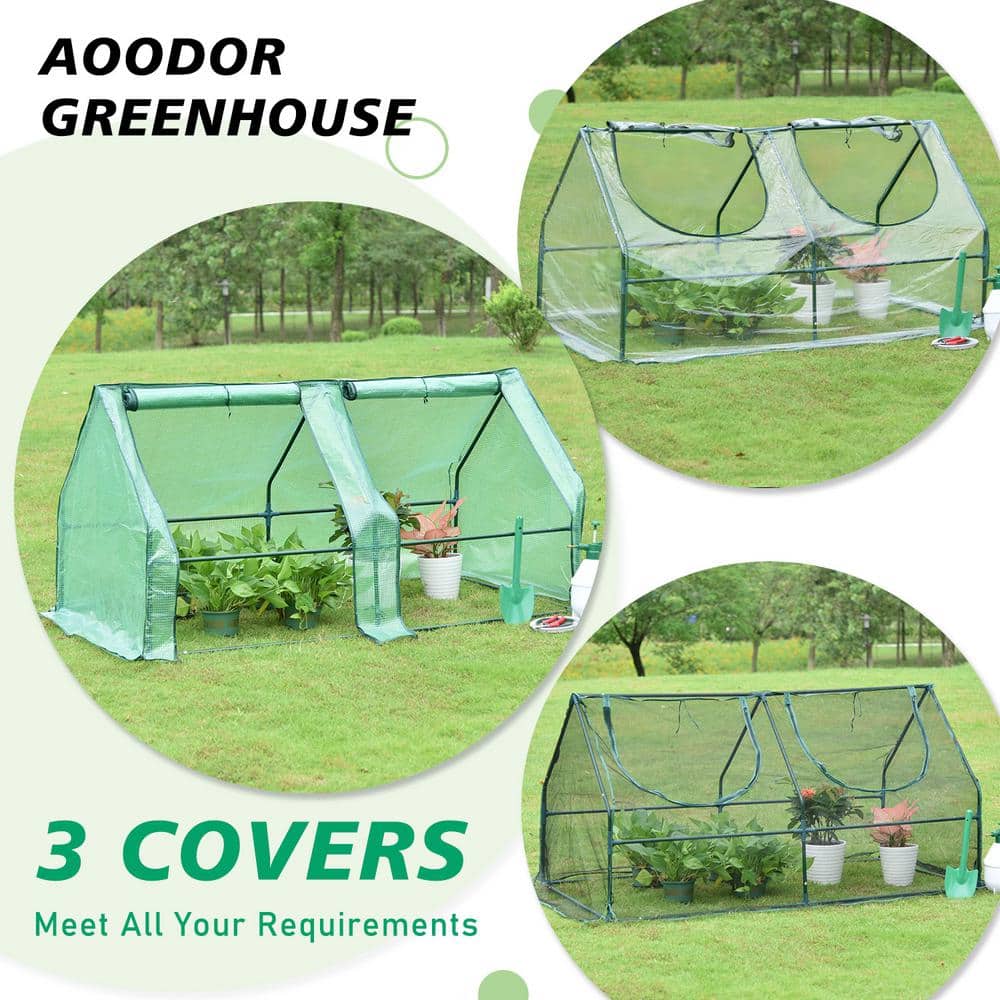 6 ft. x 3 ft. Green Mini Greenhouse with Zipper Doors