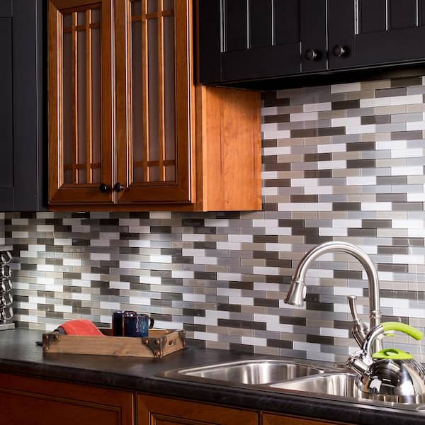 Subway Matted 12 in. x 4 in. Rustic Clay Glass Decorative Tile Backsplash (3-Pack)