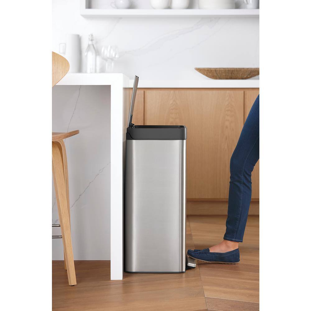 Stainless Steel 13 Gallon Fingerprint Resistant Kitchen Trash Can