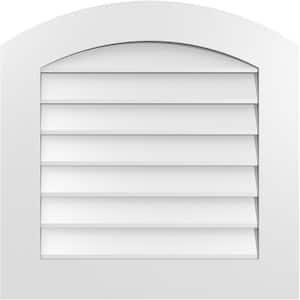 26 in. x 26 in. Arch Top Surface Mount PVC Gable Vent: Functional with Standard Frame