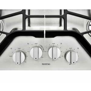 30 in. Gas Cooktop in Stainless Steel with 4 Burners Including 15000-BTU Power Burner