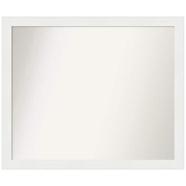 Amanti Art Vanity White Narrow 37.5 in. x 31.5 in. Custom Non-Beveled Recycled Polystyrene Framed Bathroom Vanity Wall Mirror