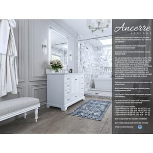 Audrey 48 in. W x 22 in. D Vanity in White with Marble Vanity Top in White with White Basin
