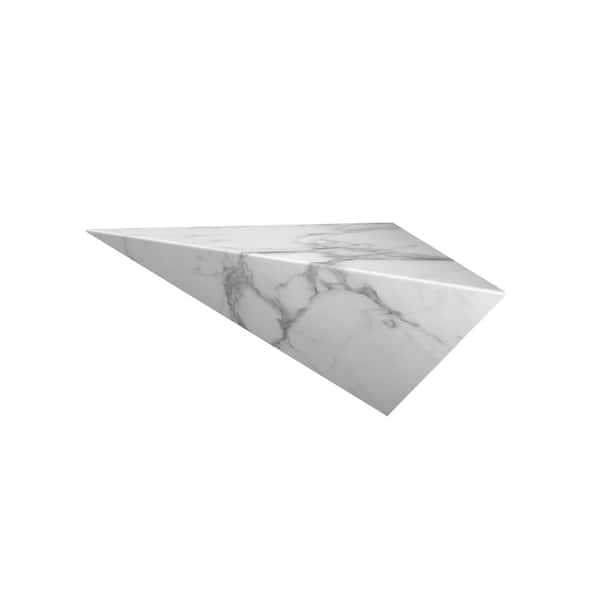 14 in. L x 27 in. W x 14 in. H Floating Corner Seat in Calacatta White