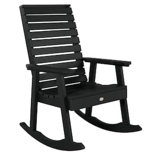 Weatherly Black Recycled Plastic Outdoor Rocking Chair