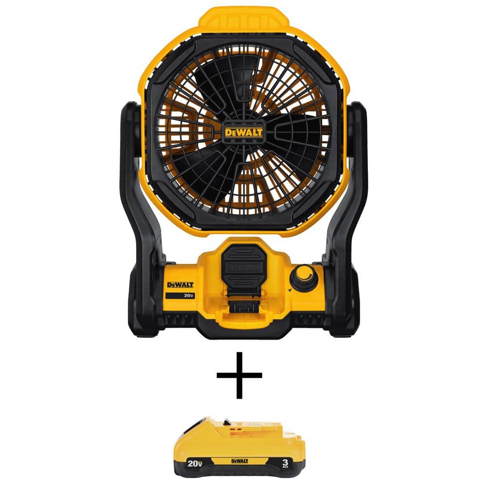 DEWALT 20V MAX Cordless and Corded 11 in. Jobsite Fan and (1) 20V MAX Compact Lithium-Ion 3.0Ah Battery DCE511BW230 Sansujyuku sansujyuku.com