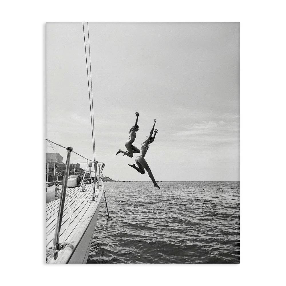 People Diving from Boat by Sisi and Seb Unframed Graphic Art Print People 20 in. x 16 in. price history on PriceWatchPro