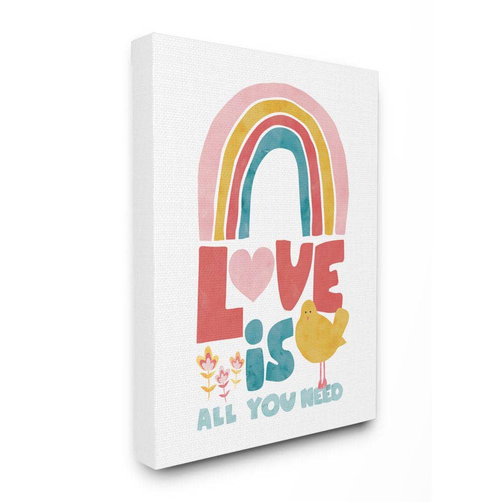 Whimsical Kid's Love Is All You Need Quote by Jennifer McCully Unframed Typography Canvas Wall Art Print 16 in x 20 in price history on PriceWatchPro