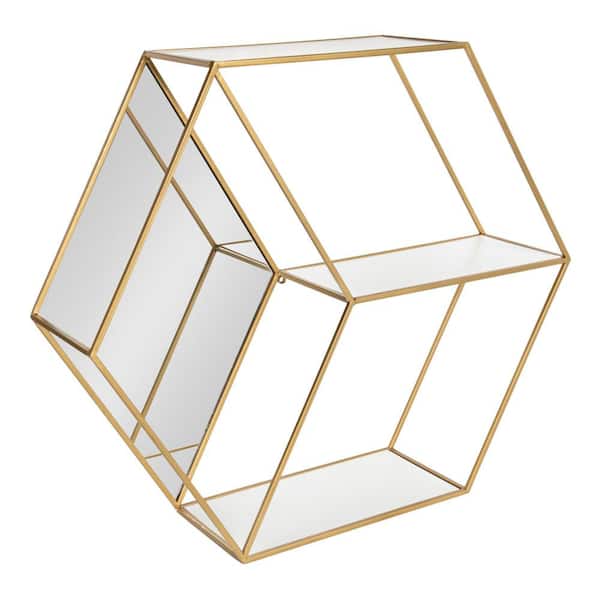 Kate and Laurel Lintz 26 in. x 23 in. x 7 in. White/Gold Decorative ...