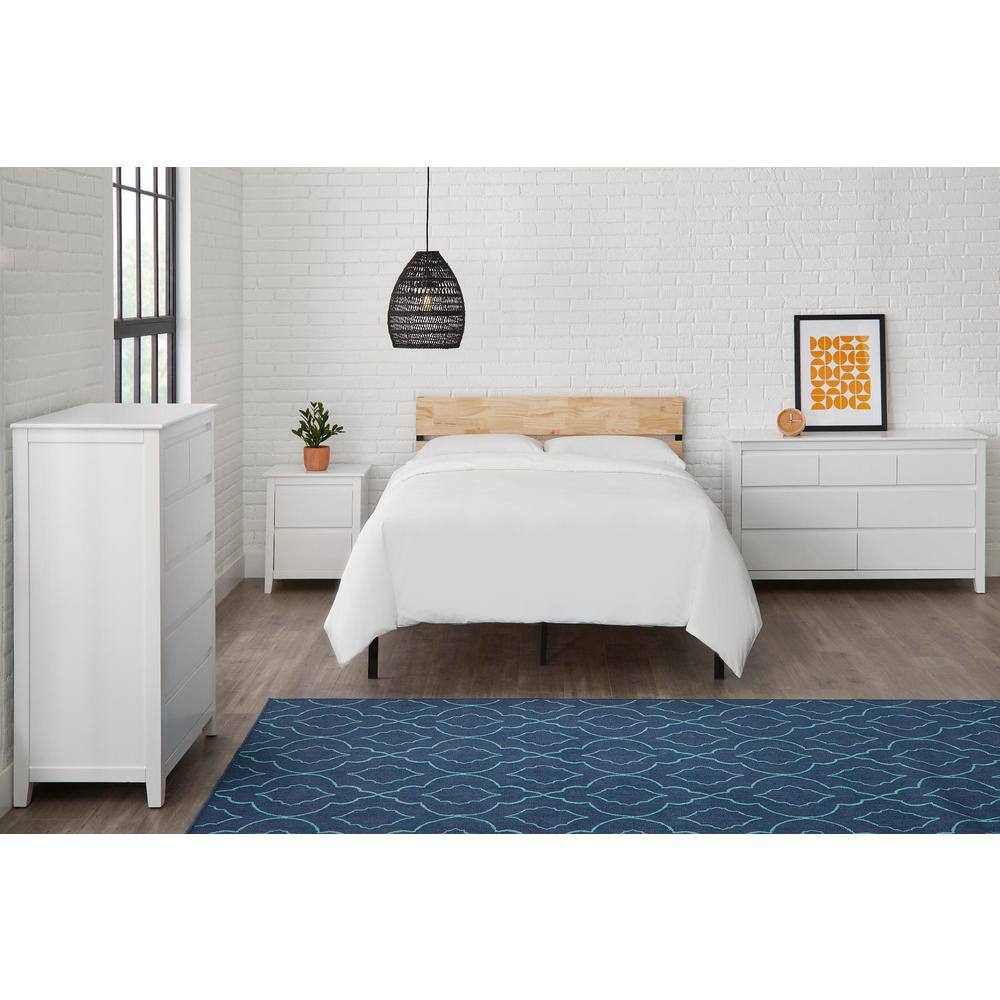 StyleWell Blackwell Natural Finish Wood and Metal Full Platform Bed (54.10  in W. X 41.00 in H.) XMB3002 - The Home Depot