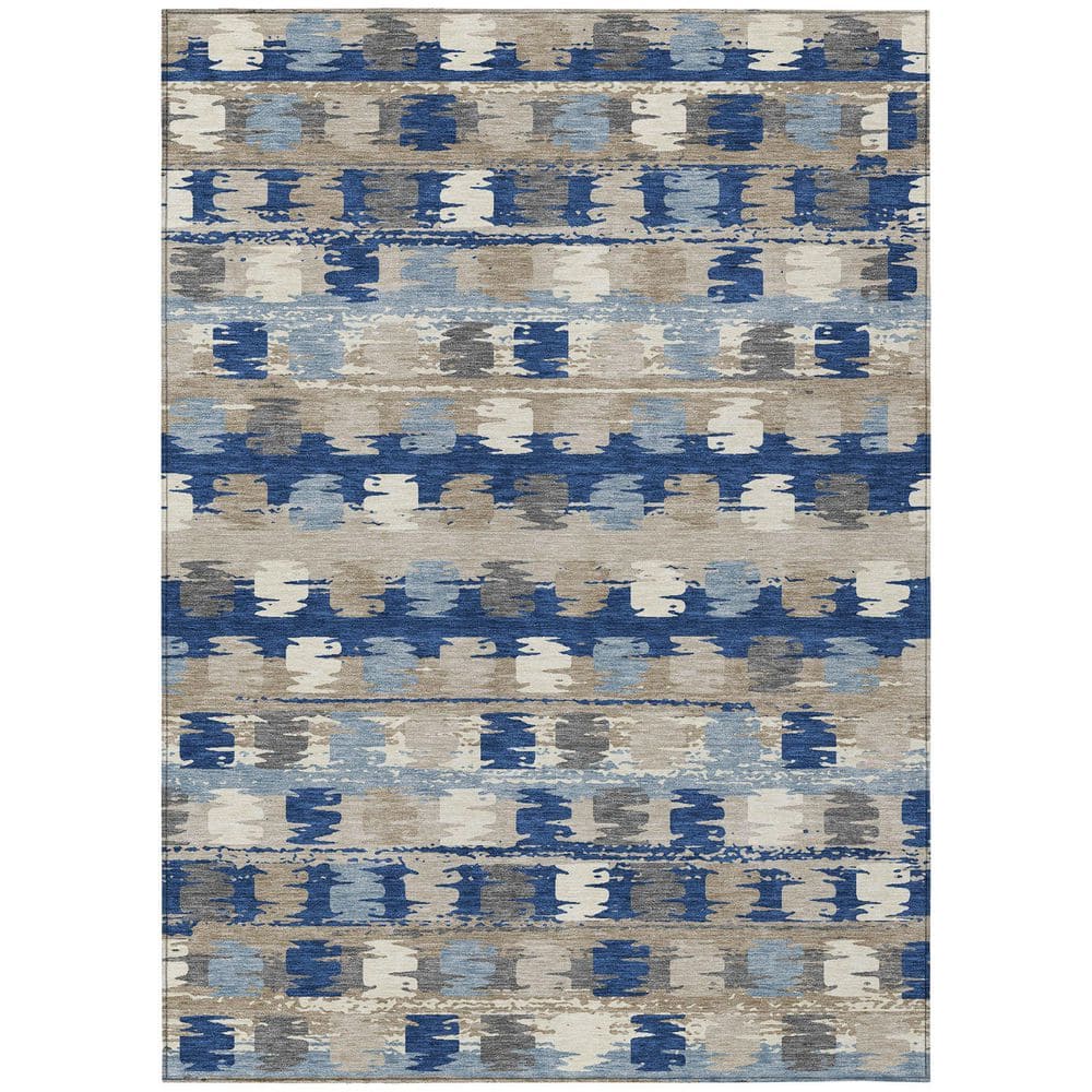 Chantille Machine Washable Indoor/Outdoor Abstract ACN2673 Navy 3 ft. x 5 ft. Area Rug price history on PriceWatchPro