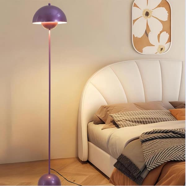 Zompoo Modern 63 in. 1-Light Purple LED Dome Reflecting Standard