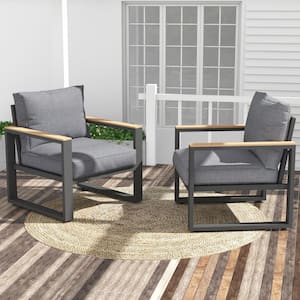 Patio Chair with Cushions (Set of 2)