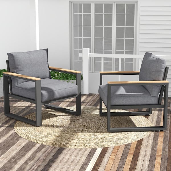 SUNVIVI Patio Chair with Cushions (Set of 2)
