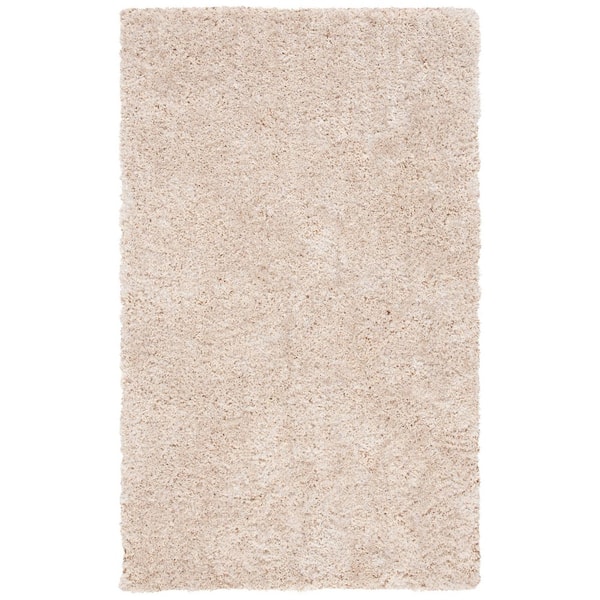 New Orleans Shag 9 ft. x 12 ft. Beige Solid Flokati Area Rug