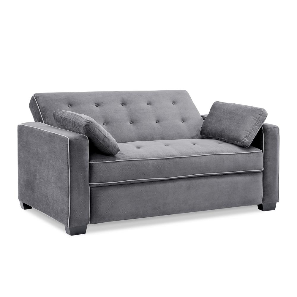 Serta Augustus 73 in. Gray Polyester Queen Size 2-Seat Sofa Bed with Square  Arms SA-AGS-QS3U5-CY - The Home Depot