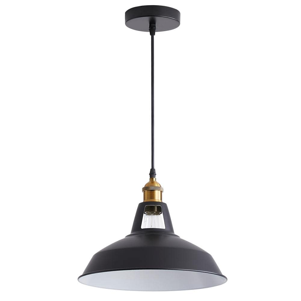 12.2 in. 1-Light Black Island Industrial Pendant Light Vintage Farmhouse Ha