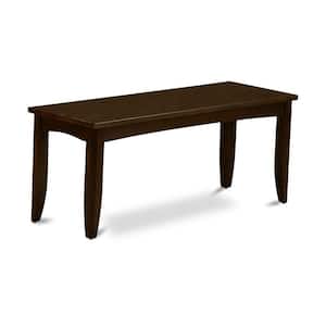 Cappuccino Finish Dining Bench with Wooden Seat 15 in.
