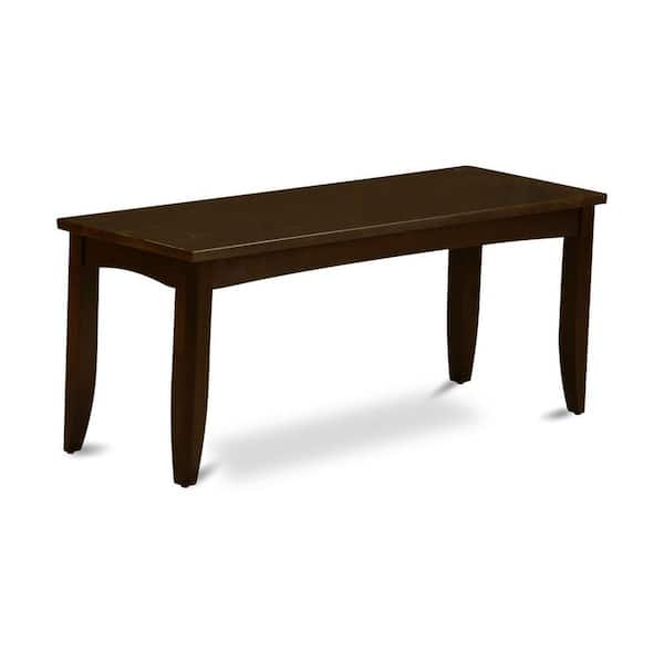 HOME IMPORTS EMPORIUM Cappuccino Finish Dining Bench with Wooden Seat 15 in.