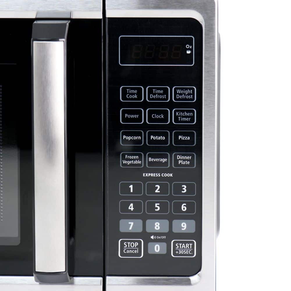 Black and Stainless Steel 700 Watt Digital Microwave Oven