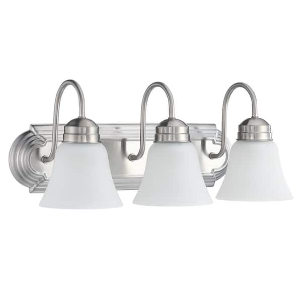 Brush 18.79 in. 3-Light Brushed Nickel Vanity Light