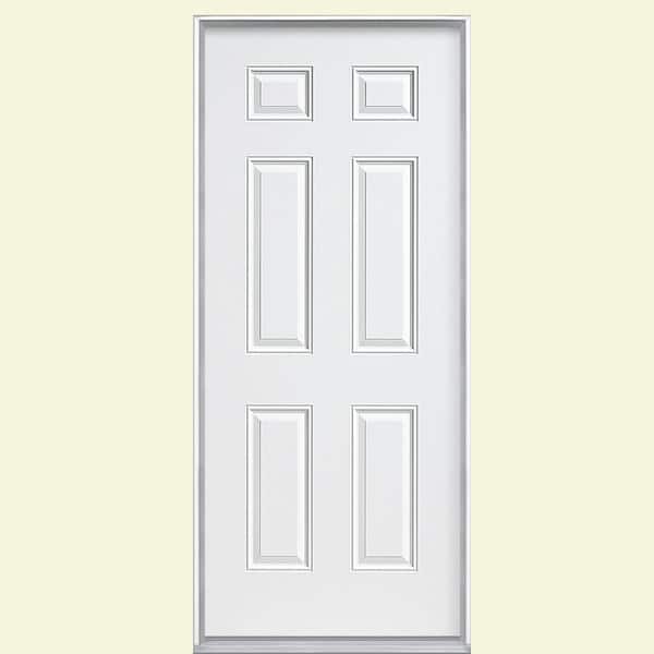 Masonite 32 in. x 80 in. 6-Panel Right-Hand Inswing Primed White Steel Prehung Front Door