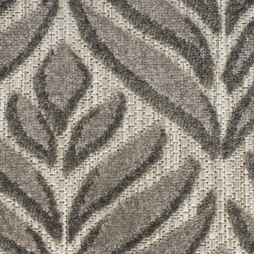 Charcoal Tropical Palm Flatwoven Synthetic Rug 32"x4"
