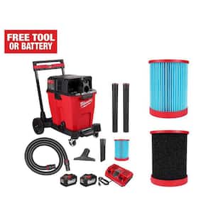 M18 FUEL 12 Gal. Cordless Dual-Battery Wet/Dry Shop Vac Kit with Extra High Efficiency Filter and Wet Foam Filter