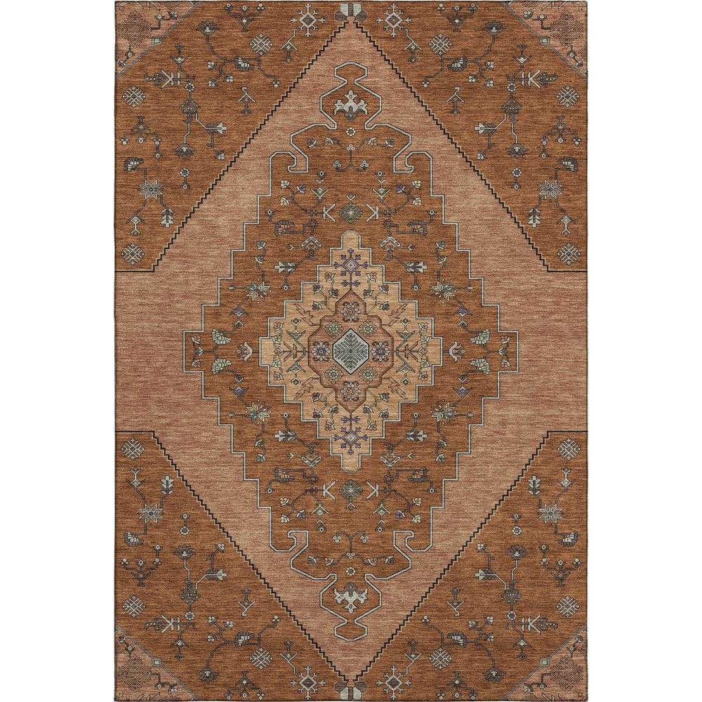 Mayfield Premium Machine Washable Abstract AMF2472 Paprika 5 ft. x 7 ft. 6 in. Area Rug price history on PriceWatchPro