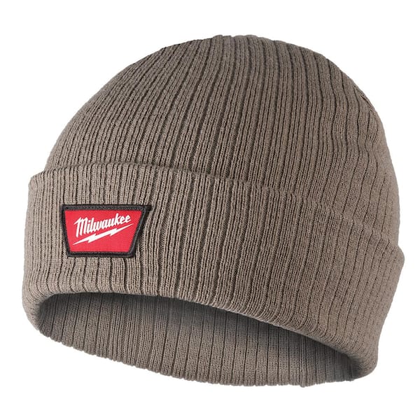 Brown Rib-Knit Cuffed Beanie Hat