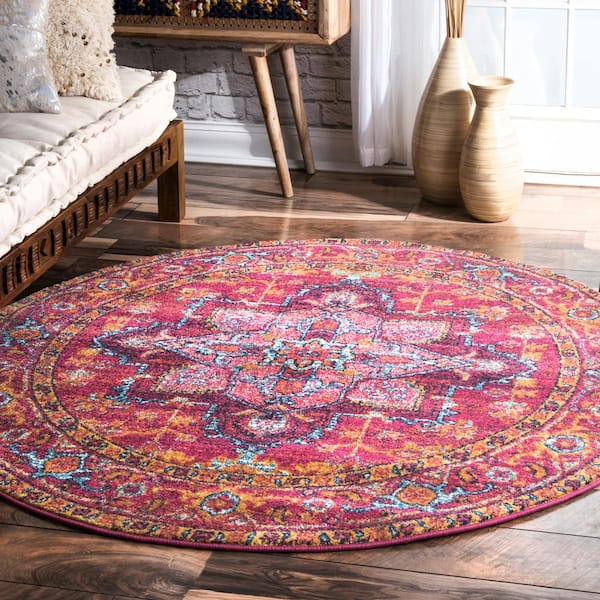 Vonda Persian Pink 5' Round Rug